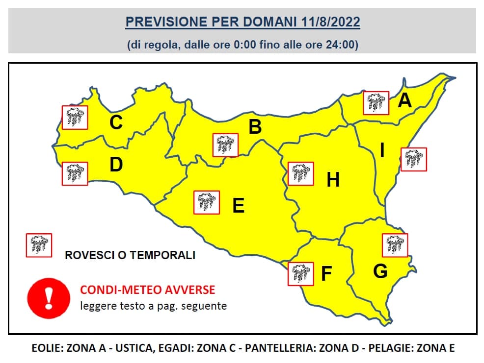Meteo, allerta gialla domani in Sicilia ma ancora rischio incendi – LE PREVISIONI