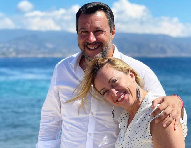 Salvini e Meloni si incontrano a Messina dove parlano di immigrazione e ponte sullo Stretto