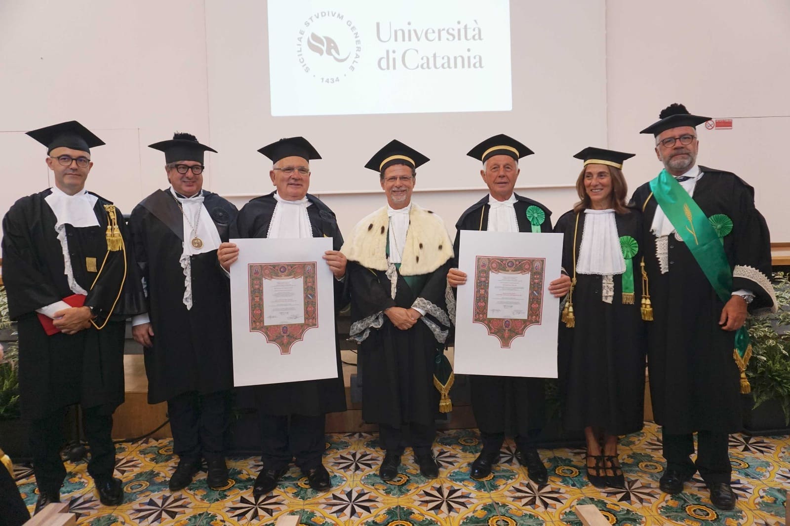 Unict, Lauree magistrali honoris causa ai Cavalieri del lavoro Venerando Faro e Francesco Tornatore