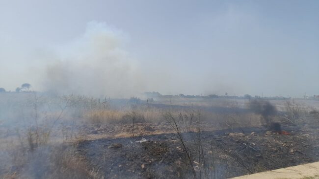 Tripletta di incendi nella Riserva delle Saline di Trapani e Paceco: distrutti due pantani, fiamme minacciano abitazioni