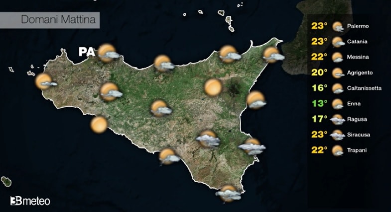 Meteo, le previsioni per domani in Sicilia