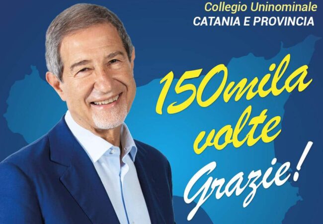 Senato, Nello Musumeci eletto con 150.000 voti: “Grazie a tutti i siciliani”