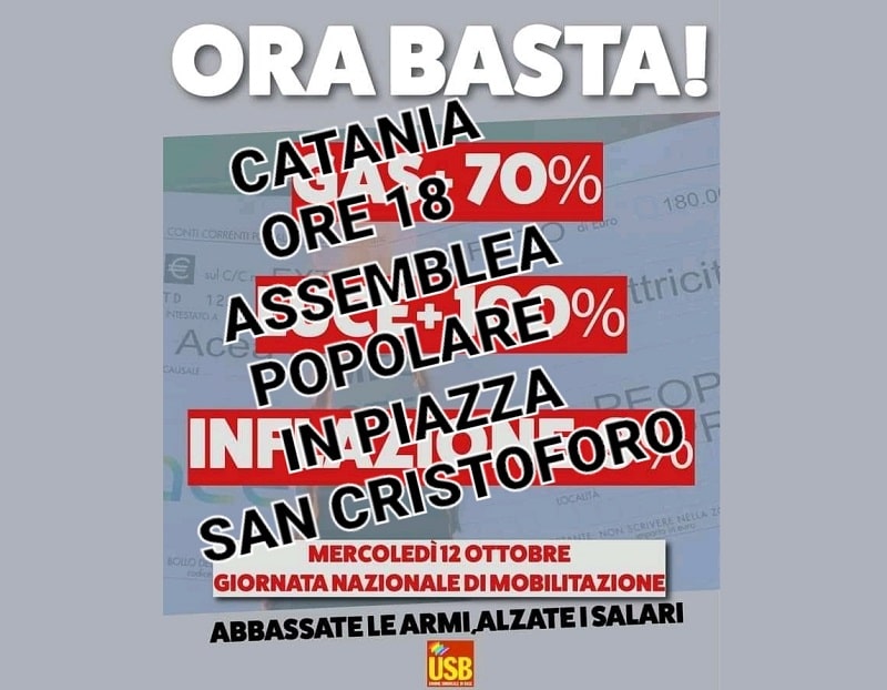 Catania, domani assemblea popolare contro il caro bollette e la speculazione