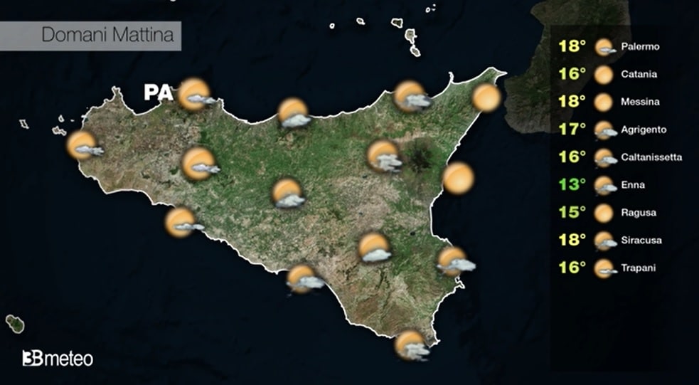 Meteo Sicilia, ancora bel tempo e temperature in leggera discesa – LE PREVISIONI