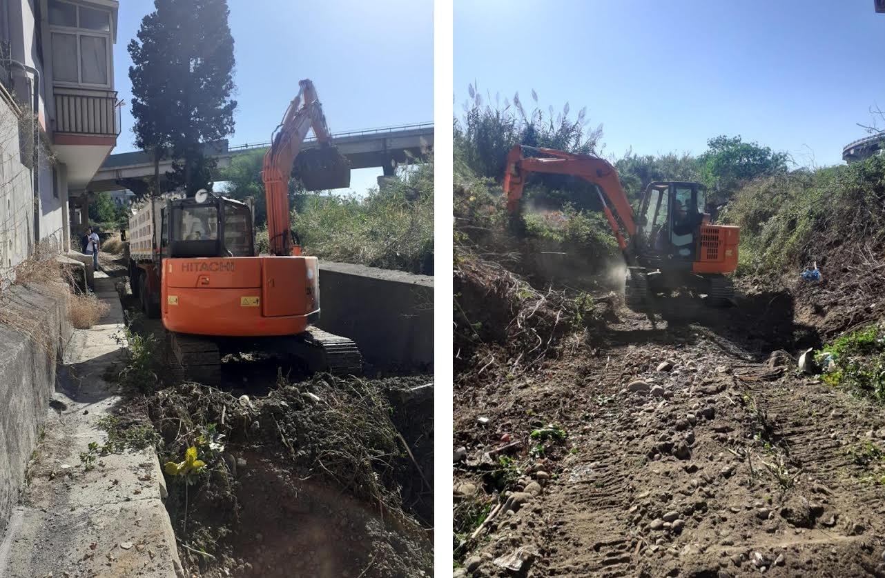 Catania Sud, avviati lavori di somma urgenza per liberare torrenti Acquasanta, Forcile e Acquicella