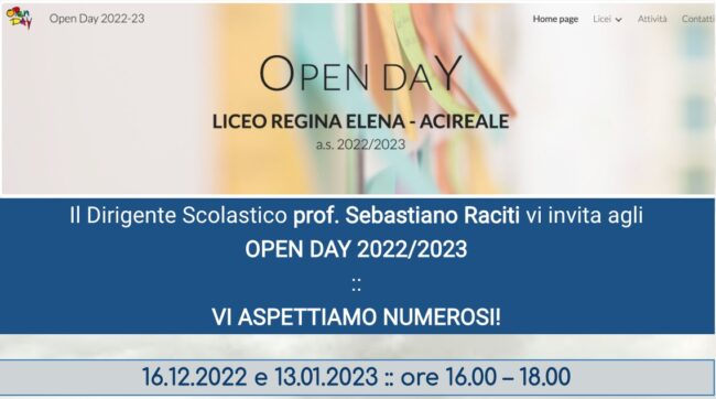 Il Liceo “Regina Elena” di Acireale apre le porte alle famiglie: domani il primo Open Day