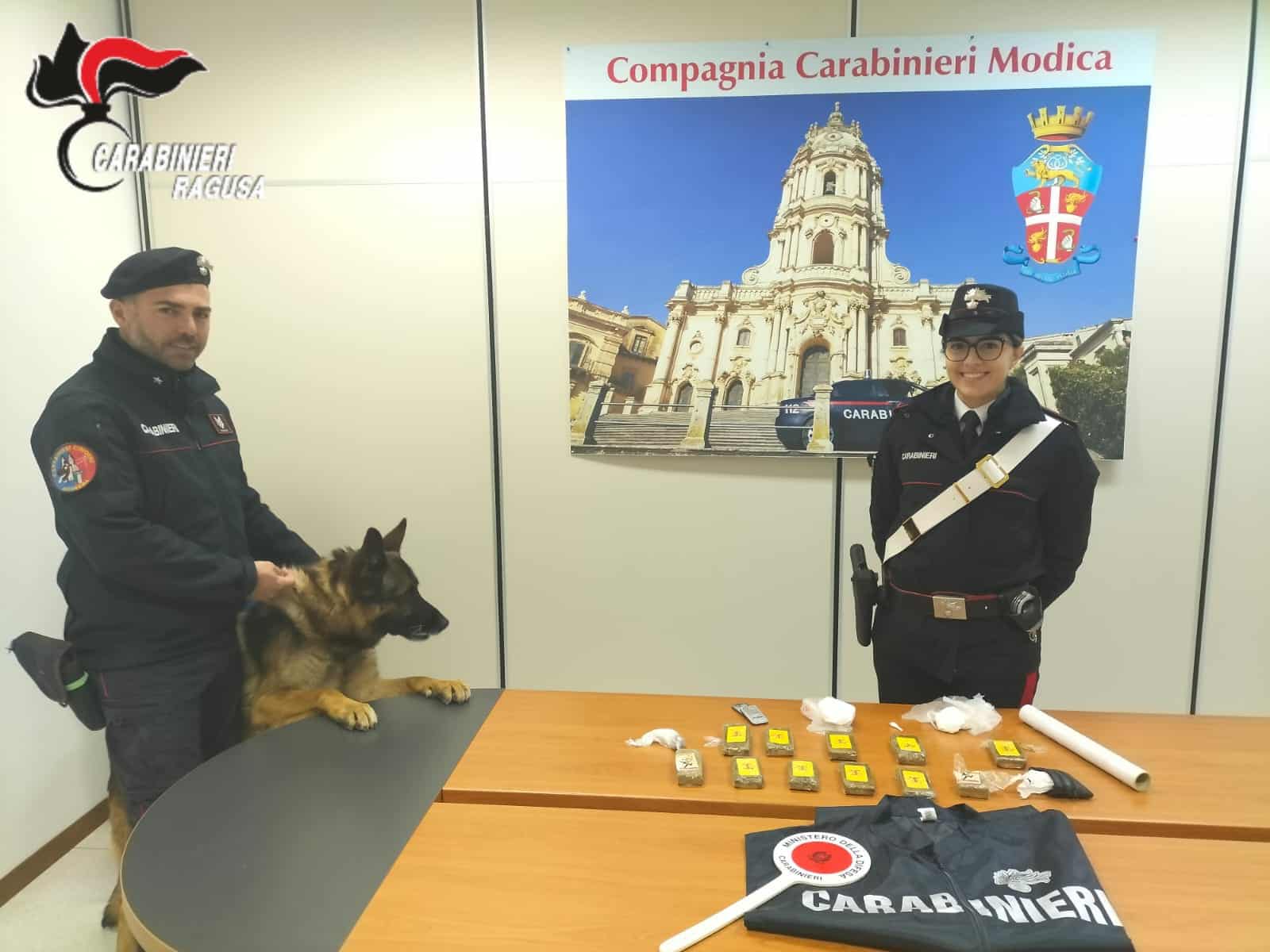 Controlli dei carabinieri nel Ragusano, maxi sequestro di stupefacenti: arrestato un 28enne