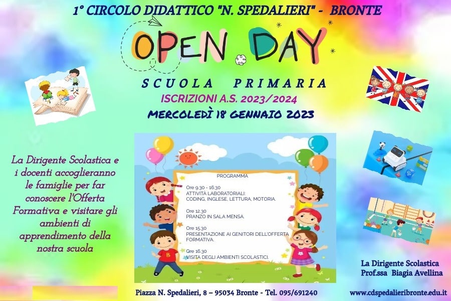 Circolo Didattico “N. Spedalieri”: una scuola nel cuore di Bronte. Open Day il 18 e 19 gennaio – INTERVISTA ALLA DIRIGENTE