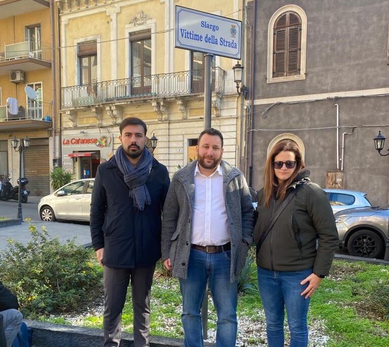 Catania, inaugurato lo slargo dedicato alle vittime della strada: proposta approvata all’unanimità