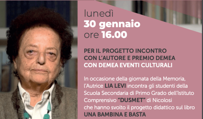 “Noi non dimentichiamo”, Lia Levi all’I.C. “Dusmet” di Nicolosi per la “Giornata della Memoria”