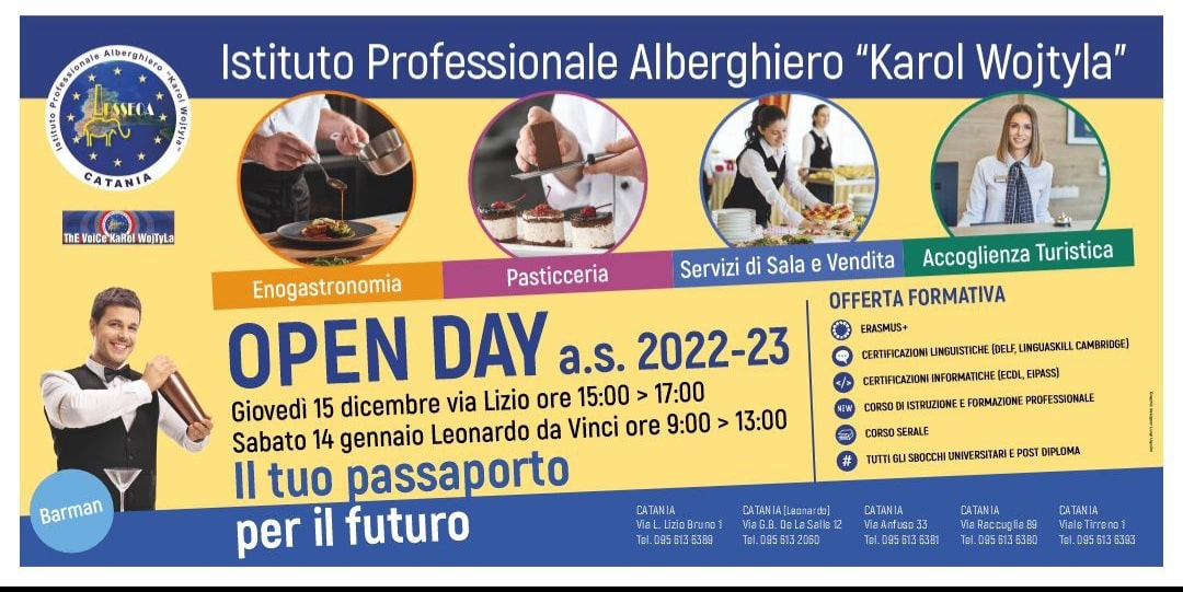 Istituto Alberghiero “K. Wojtyla” di Catania, l’Open Day: per una formazione consapevole
