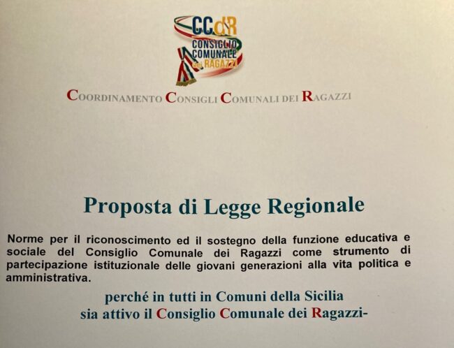 Deputati per un giorno all’ARS, protagonisti 60 ragazzi sindaci e una proposta di Legge