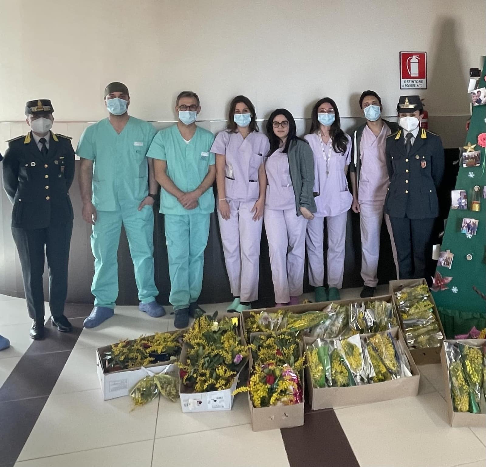 Sequestro di mimose, la Finanza le dona al reparto di Ginecologia oncologica del Civico di Palermo