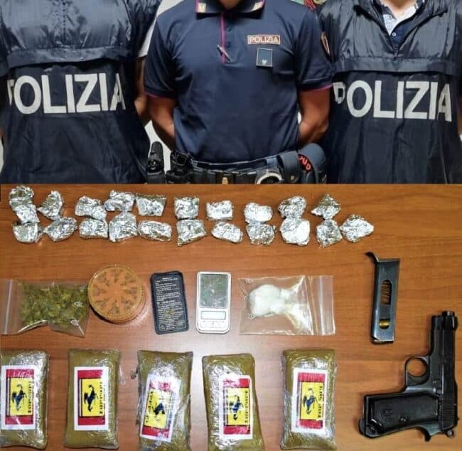 Pistola e droga in casa, un arresto a Gela