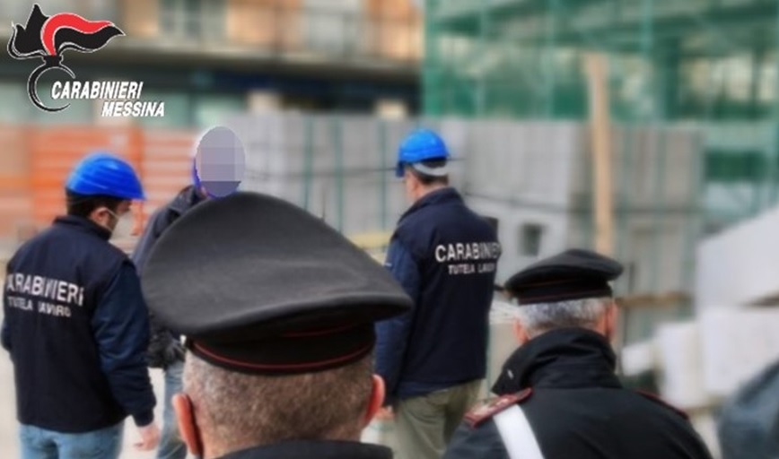 Controlli in un cantiere edile a Messina, scoperto un lavoratore in nero: scattano denunce e sanzioni