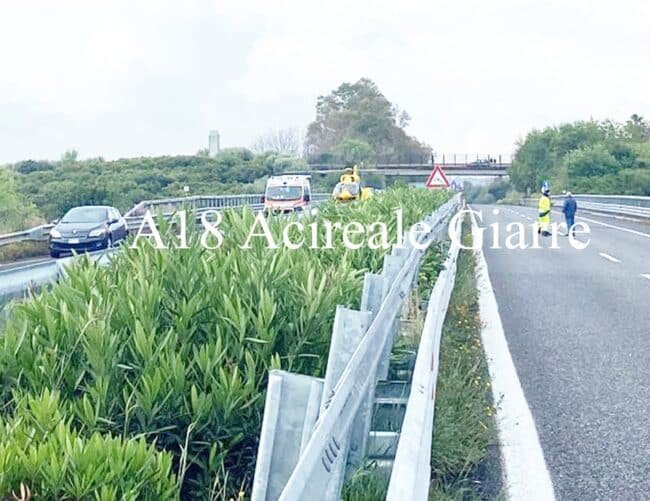 Incidente A18, due feriti dopo testacoda: grave coppia in prognosi riservata a Catania