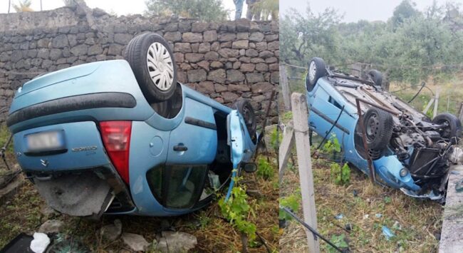Incidente nel Catanese, 20enne “miracolato” vola in un terreno sfondando una recinzione