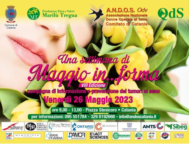 Tumori al seno, “Maggio in… forma” posticipato a venerdì 26 maggio in Piazza Stesicoro