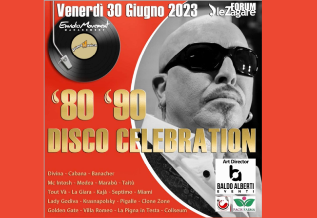 Risuoni 2023, evento d’apertura: ’80 ’90 Disco Celebration all’Area Forum del centro commerciale Le Zagare