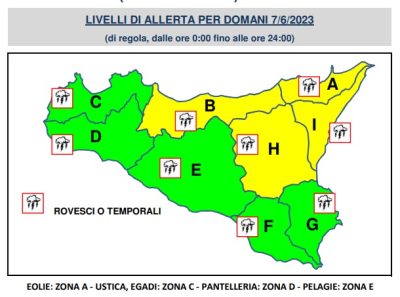 Allerta meteo Sicilia le previsioni per domani