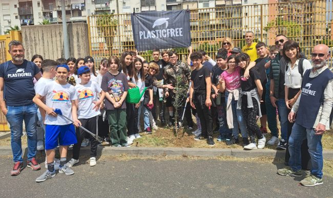 L’I.C. “San Giorgio” di Catania e la tutela dell’ambiente: la piantumazione di un alberello dono di “Plastic Free”