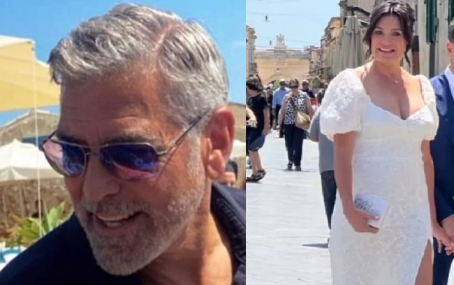 Vip in Sicilia, paparazzati George Clooney e Alena Šeredová