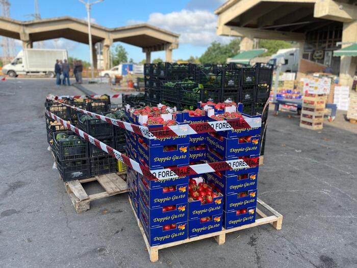 Quasi 2 tonnellate di ortofrutta non tracciata al mercato di Caltanissetta, scatta maxi sequestro