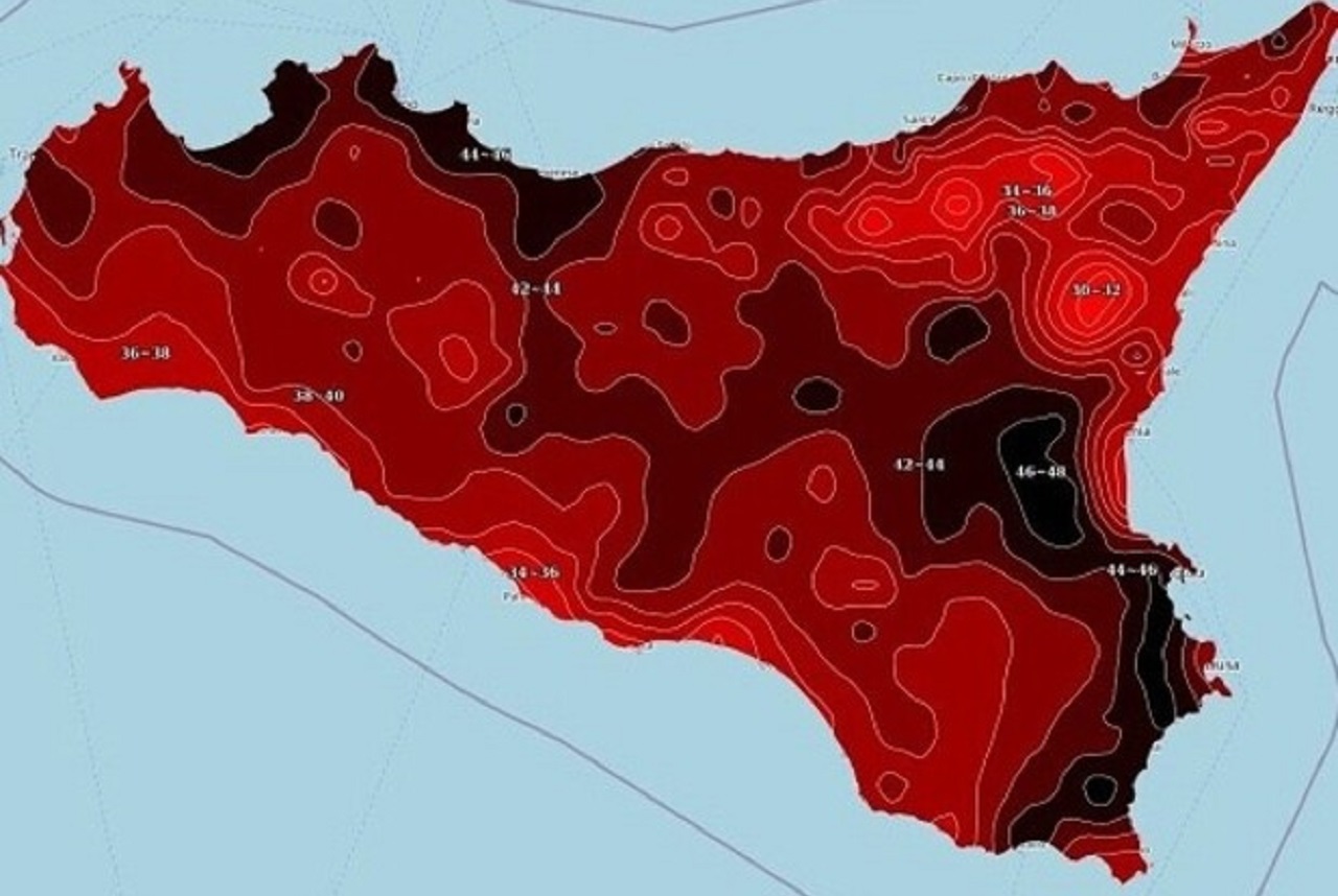 Catania è la città più calda della Sicilia, toccati i 47,6 °C