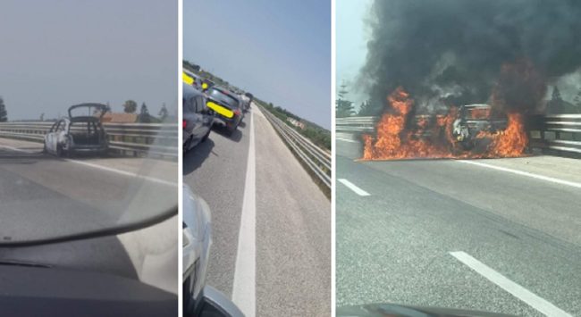 Otto chilometri di code sulla Siracusa-Noto per auto in fiamme