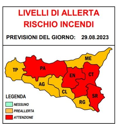 Allerta incendi Sicilia