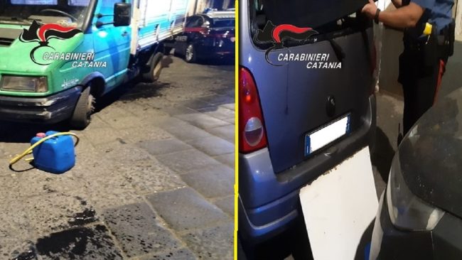 Rubano 10 litri di gasolio da un furgone parcheggiato: coppia denunciata