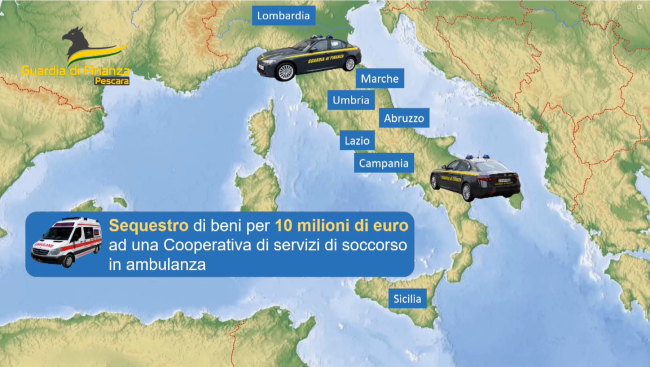 Ambulanze e trasporti sanitari, maxi-sequestro ai titolari di una cooperativa: aste truccate e frodi