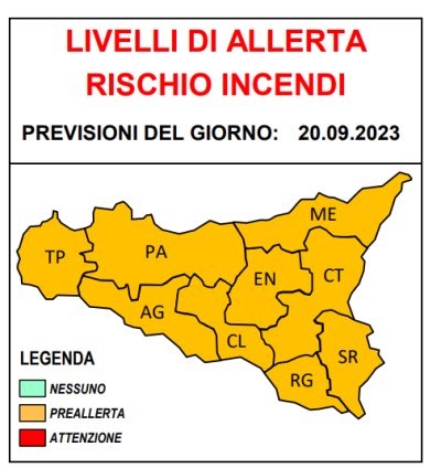 Allerta incendi Sicilia