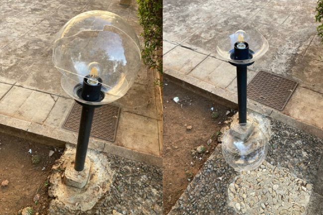Vandali nella piazzetta dedicata a Pino Puglisi, rotto un lampione