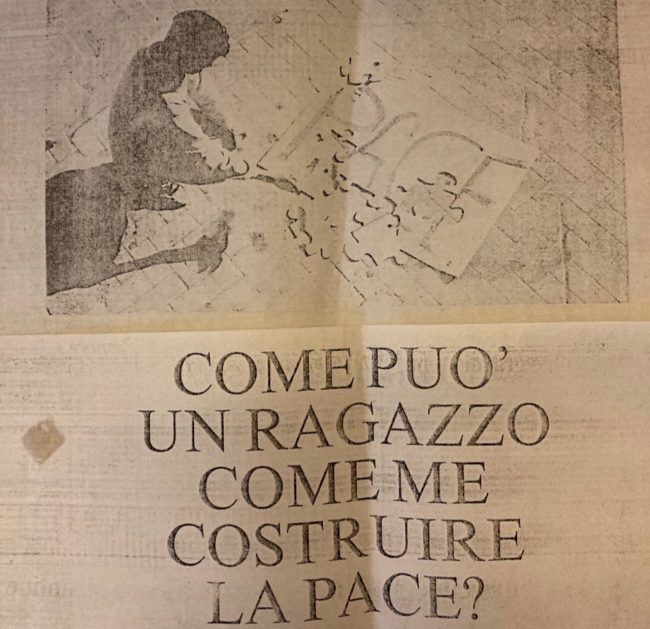 “Come può un ragazzo come me costruire la pace?”