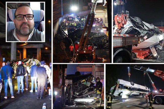 Pullman cade da cavalcavia a Mestre, 21 morti e 15 feriti: tra le vittime un neonato, bimbo rimane orfano