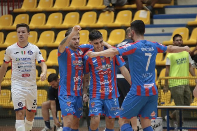 Meta Catania trionfa contro i campioni d’Italia, incontenibile gioia al PalaCatania – LE FOTO