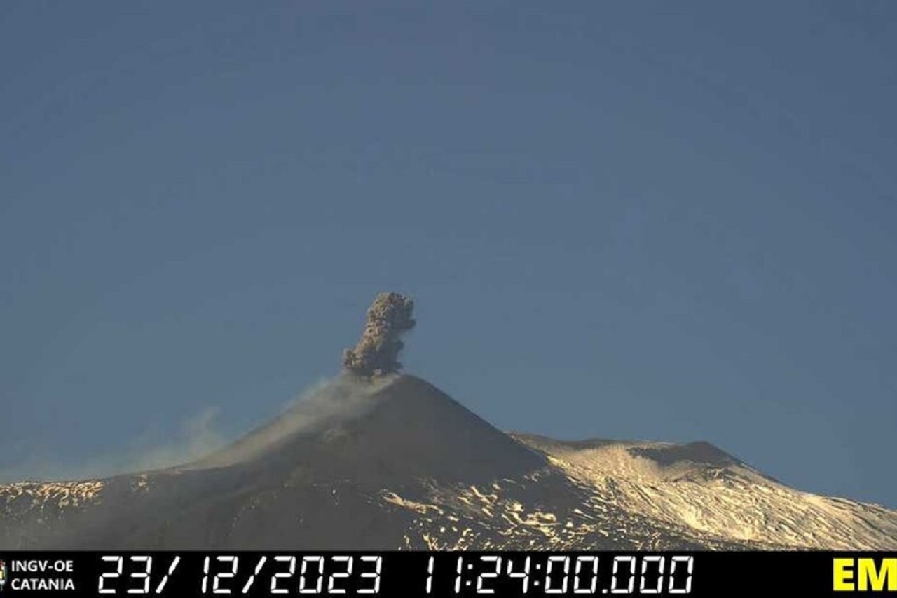 Etna, gli “auguri” di Natale: registrato evento esplosivo dal cratere di Sud-Est