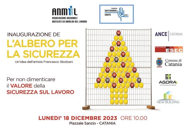 Prevenzione infortuni sul lavoro, albero per la sicurezza a Catania per sensibilizzare comunità e istituzioni