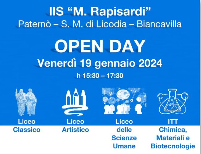 Open Day al Liceo Classico e Artistico M.Rapisardi di Paternò. Una bussola per scegliere la direzione dell’avvenire