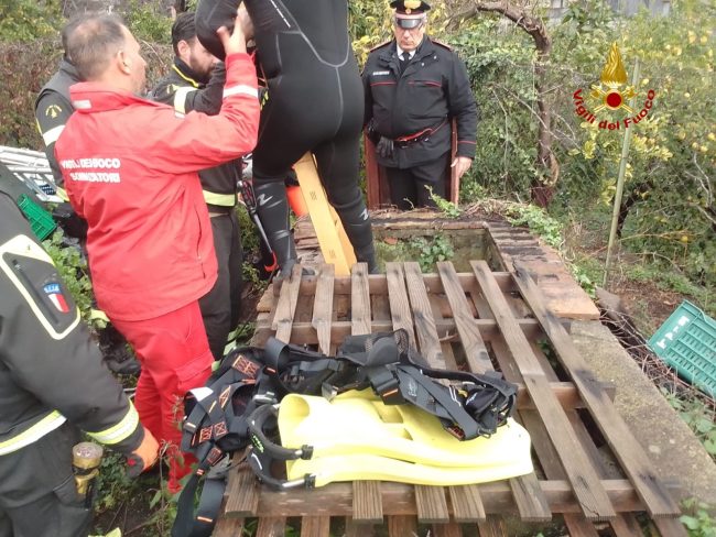 È stato recuperato senza vita l’uomo caduto in un pozzo a Santa Venerina