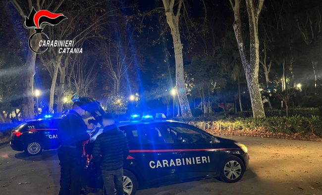 Controlli alla Villa Bellini di Catania