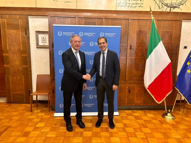 Il sindaco Trantino incontra a Roma il Ministro Urso per altri investimenti produttivi a Catania