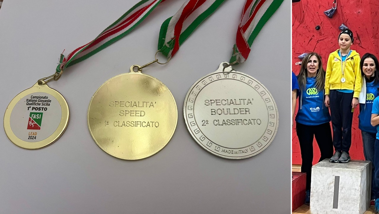 Il sindaco di Belpasso si congratula con Davide Pellegriti, piccolo campione di climbing