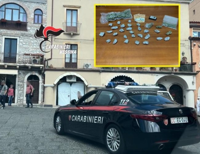 Colto “con le mani nel sacco” un pusher di 22 anni a Taormina