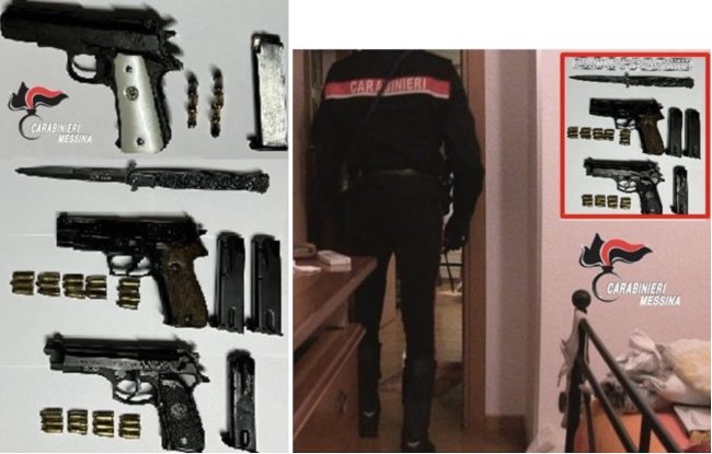 Arrestati due messinesi in possesso di armi clandestine