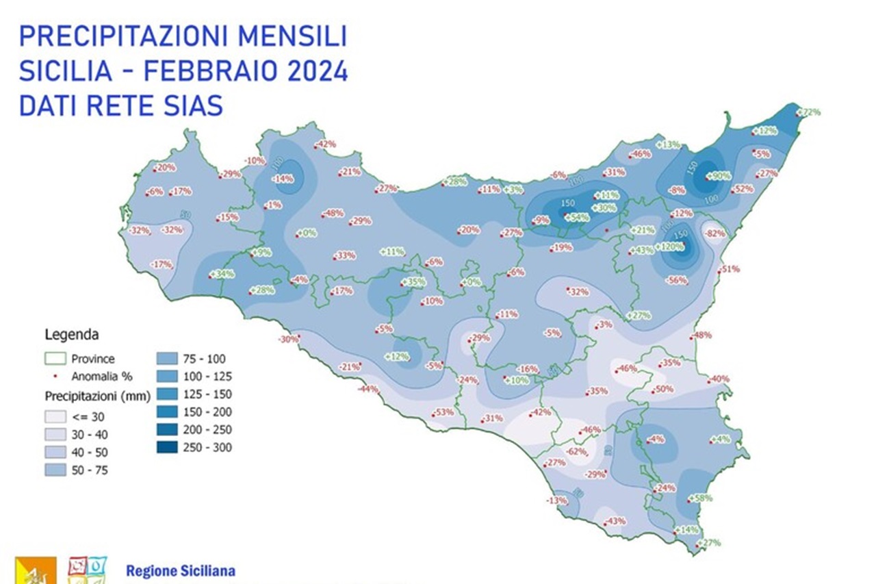 Anomalie meteo in Sicilia, per i tecnici del Sias “piogge regolari” a febbraio