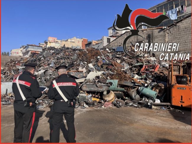 Controlli ambientali in un’azienda di stoccaggio rifiuti ferrosi a San Cristoforo, titolare denunciato