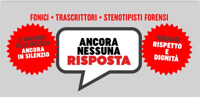 Mercoledì anche a Catania sciopero e sit-in di fonici, trascrittori e stenotipisti forensi