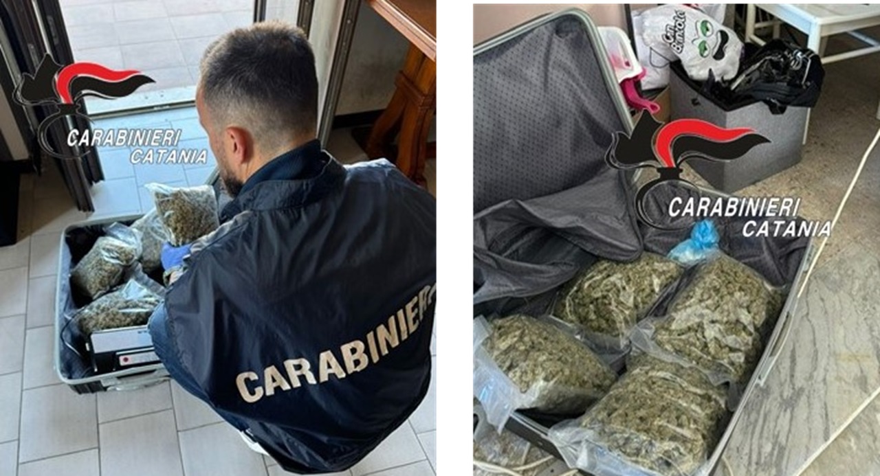 Catania, pusher con valigetta 24 ore: oltre 2 kg di droga sequestrata